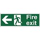 Stewart Superior Sign Fire Exit Arrow Left 450x150mm Self-adhesive Vinyl Ref SP120SAV