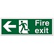 Stewart Superior Sign Fire Exit Arrow Left 450x150mm PVC Ref SP120PVC