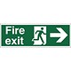 Stewart Superior Sign Fire Exit Arrow Right 450x150mm Self-adhesive Vinyl Ref SP121SAV