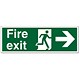 Stewart Superior Sign Fire Exit Arrow Right 450x150mm PVC Ref SP121PVC