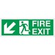 Stewart Superior Sign Fire Exit Arrow Down Left 450x150mm PVC Ref SP122PVC