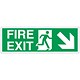 Stewart Superior Sign Fire Exit Arrow Down Right 450x150mm PVC Ref SP123PVC