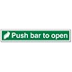 Stewart Superior Sign Push Bar to Open 450x75mm Self-adhesive Vinyl Ref SP127SAV