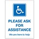 Stewart Superior Window Sticker Sign Please Ask for Assistance [Disability Aid] W150xH200mm Ref DAS003