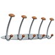 Alba Woody Wall Coat Rack with 5 Pegs 5 Hooks Metallic and Wooden Ref PM5M