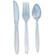 CaterX Premium Plastic Cutlery Set 50 Each of Knives Forks and Spoons White Ref 265169