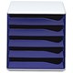Leitz Post Set Filing Unit with 5 Drawers A4 W291xD352xH291mm Blue and Grey Ref 5280-35
