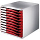 Leitz Form Set Filing Unit with 10 Drawers A4 W291x352x291mm Red and Grey Ref 5281-25