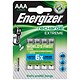 Energizer Battery Rechargeable Advanced NiMH Capacity 1000 mAh LR03 1.2V AAA Ref 627948 [Pack 4]
