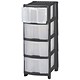 Strata Storage Unit Mobile 4 Drawer W320xD410xH810mm Black Ref HW434
