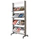 Fast Paper Literature Display Mobile 1-sided 4 Metal Shelves 38mm Lip W825xD385xH1680mm Ref 257TM.35