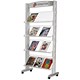 Fast Paper Literature Display Mobile 1-sided 4 Plastic Shelves 38mm Lip W825xD385xH1680mm Ref 257TT.35