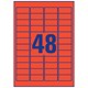 Avery Coloured Labels Laser 48 per Sheet 45.7x21.2mm Red Ref L6038-20 [960 Labels]