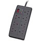Compucessory Surge Adaptor 7 Outlet LED and UK Phone Socket 13A 250V AC Max.1836 Joules Ref CCS25144