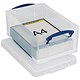 Really Useful Storage Box Plastic Lightweight Robust Stackable 9 Litre W255xD395xH155mm Clear Ref 9C