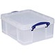 Really Useful Storage Box Plastic Lightweight Robust Stackable 18 Litre W390xD480xH200mm Clear Ref 18C