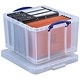 Really Useful Storage Box Plastic Lightweight Robust Stackable 42 Litre W440xD520xH310mm Clear Ref 42C