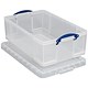 Really Useful Storage Box Plastic Lightweight Robust Stackable 50 Litre W440xD710xH230mm Clear Ref 50C