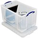 Really Useful Storage Box Plastic Lightweight Robust Stackable 84 Litre W444xD710xH380mm Clear Ref 84C