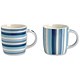 Churchill Dream Mug Set China 3 of Vertical and 3 of Horizontal Cobalt Stripes Ref COBS4451 [Pack 6]