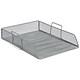Image of Mesh Letter Tray Scratch Resistant Stackable Front Load Portrait Foolscap Silver