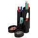 5 Star Desk Tidy with 6 Compartment Tubes Black
