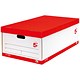 5 Star Office Jumbo Storage Box W412xD715xH276mm White and Black [Pack 5]