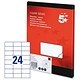 5 Star Office Labels Copier 24 per Sheet 70x37mm White [2400 Labels]