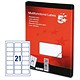 5 Star Office Addressing Labels Laser 21 per Sheet 63.5x38.1mm White [2100 Labels]