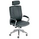Adroit Loire Managers Chair Headrest Back H780mm W520xD520xH460-570mm Leather Black