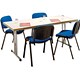 Influx Executive Folding Table Melamine with Chrome Legs W1800xD805xH750mm White and Beech
