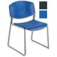 Trexus Stacking Chair Skid Frame with Plastic Seat W420xD380xH445mm Blue