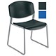 Trexus Stacking Chair Skid Frame with Plastic Seat W420xD380xH445mm Black