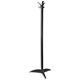 Acorn Alto Hat and Coat Stand Extruded Polymer Recycled Plastic 3 Tough Hooks H1550mm Black Ref 306798