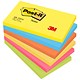 Post-it Colour Notes Pad of 100 Sheets 76x127mm Neon Rainbow Ref 655-TF [Pack 6]