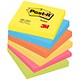 Post-It Warm Neon Notes Pad of 100 Sheets 76x76mm Rainbow Ref 654TF [Pack 6]