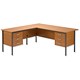 Trexus Traditional 1800 Return Desk Left-hand 3-Drawer Pedestal W1800xD1795xH725mm Beech