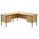 Trexus Traditional 1800 Return Desk Right-hand 3 Drawer Pedestal W1800xD1795xH725mm Oak