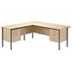 Trexus Traditional 1800 Return Desk Left-hand 2-Drawer Filer W1800xD1795xH725mm Maple