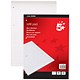 5 Star Office Refill Pad Feint Headbound Ruled with Margin 60gsm 4-Hole Punched 80 Sheets A4 [Pack 10]