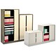 Bisley Tambour Cupboard Steel Side-opening W1000xD470xH2229mm Brown and Cream Ref AST87W-0506