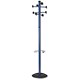 Alba Stan Hat and Coat Stand Tubular Steel with Umbrella Holder and 8 Pegs 1850mm Blue Ref PMSTAN2B
