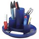 Alba Desktop Organiser Rotating 2 Large and 7 Small Compartments Frost Blue Ref GLASSROTGMB