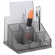 Alba Desktop Organiser 1 Letter Compartment plus 3 Large and 3 Small Frost Grey Ref GLASSORGG