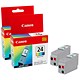 Canon BCI24C Inkjet Cartridge Colour Ref 6882A002 [Pack 2]