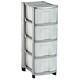Strata Storage Unit Mobile 4 Drawer W320xD410xH810mm Silver Ref HW434SVR