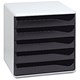 Leitz Post Set Filing Unit with 5 Drawers A4 W291xD352xH291mm Black and Grey Ref 5280-95