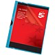 5 Star Office Clip Folder 3mm Spine for 25 Sheets A4 Blue [Pack 25]