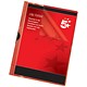 5 Star Office Clip Folder 6mm Spine for 40 Sheets A4 Red [Pack 25]