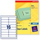 Avery Clear Addressing Labels 16 per Sheet 99.1x33.9mm Ref J8562-25 [400 Labels]